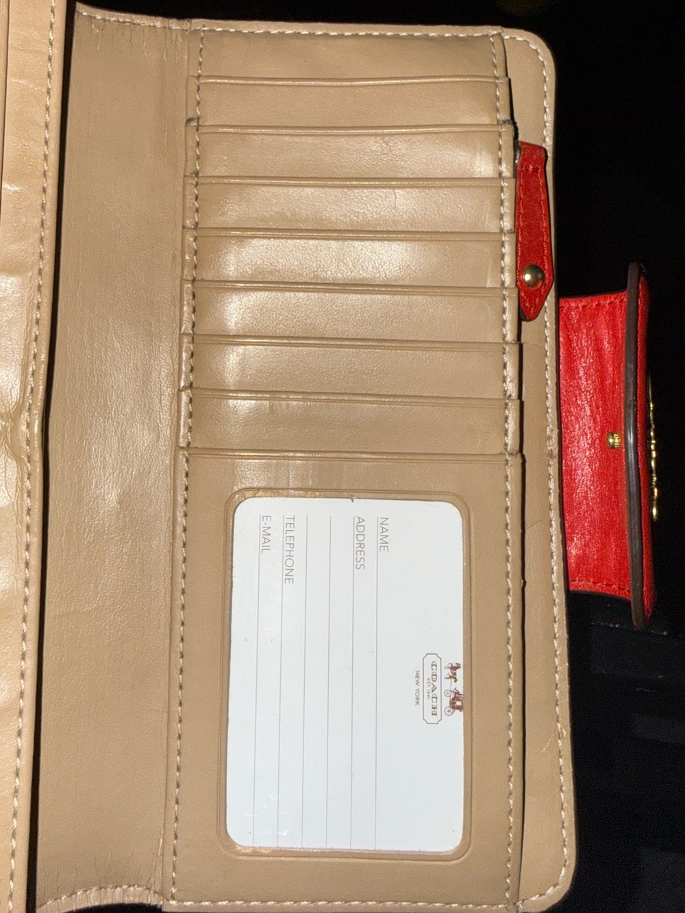 Coach Ashley Leather Wallet- "Saucy" red - Picture 8 of 13